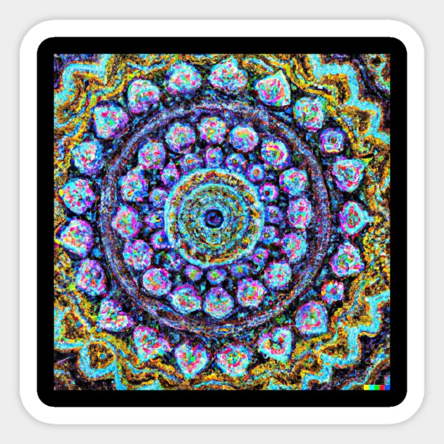 Colourful Mandala design Impressionist painting Sticker by Eternal Experience
